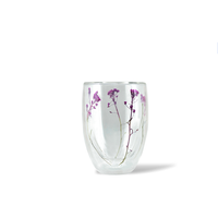 Double Wall Glass Tumbler Pink Flowers