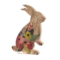 Standing Bunny Flowers Wood
