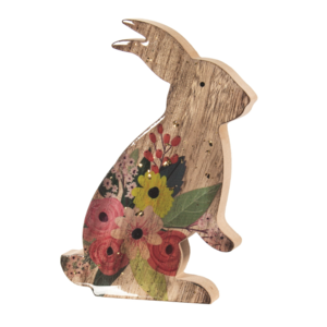 Candym Standing Bunny Flowers Wood