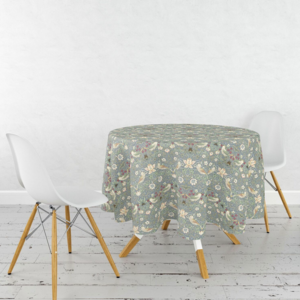 William Morris Tablecloth Strawberry Thief Blue 52 Inch Round William Morris Tablecloth Strawberry Thief Blue 52 Inch Round