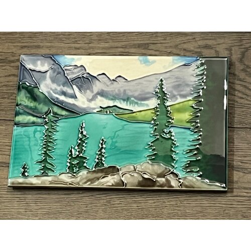 Benaya Handcrafted Art Decor Tile Moraine Lake 8 x 12 Inch
