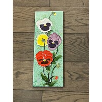 Tile Pansies 6 x 16 Inch