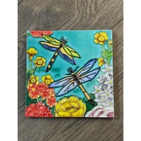 Trivet Dragonfly Garden 6 x 6 Inch