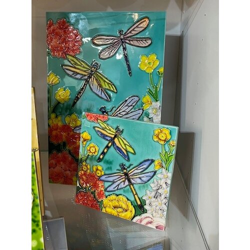 Benaya Handcrafted Art Decor Trivet Dragonfly Garden 6 x 6 Inch