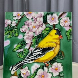 Benaya Handcrafted Art Decor Trivet Goldfinch 8 x 8 Inch