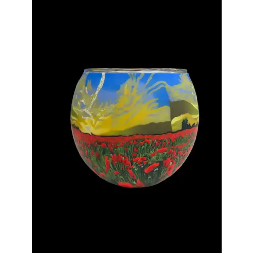 Benaya Handcrafted Art Decor Light Glass Poppy Sunrise