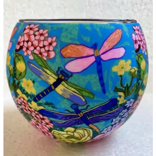 Benaya Handcrafted Art Decor Light Glass Dragonfly Garden