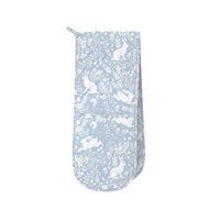 Double Oven Glove Forest Life Blue