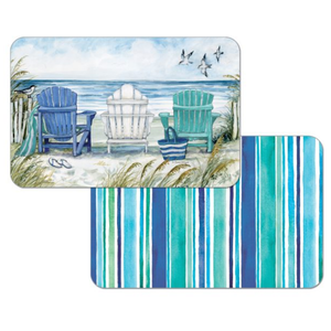 CounterArt Placemat Reversible Chairs by the Sea