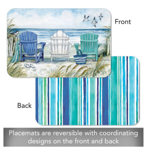 CounterArt Placemat Reversible Chairs by the Sea