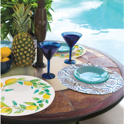 CounterArt Placemat Reversible Round Lovely Lemons