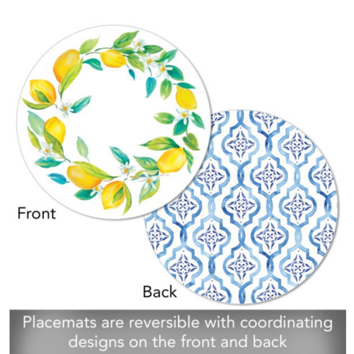CounterArt Placemat Reversible Round Lovely Lemons