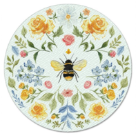 Lazy Susan Glass Floral Bee