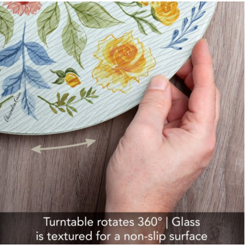 CounterArt Lazy Susan Glass Floral Bee
