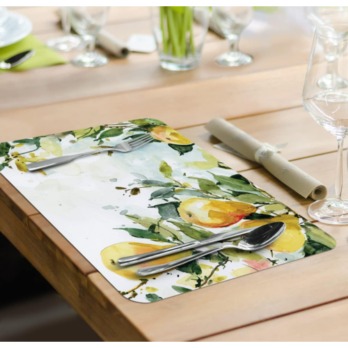 CounterArt Placemat Reversible Watercolour Fruit