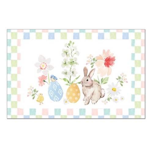 CounterArt Placemats Premium Paper Bunny Checkerboard 24pk