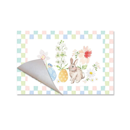 CounterArt Placemats Premium Paper Bunny Checkerboard 24pk