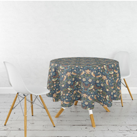 Tablecloth Strawberry Thief Navy 52 Inch Round