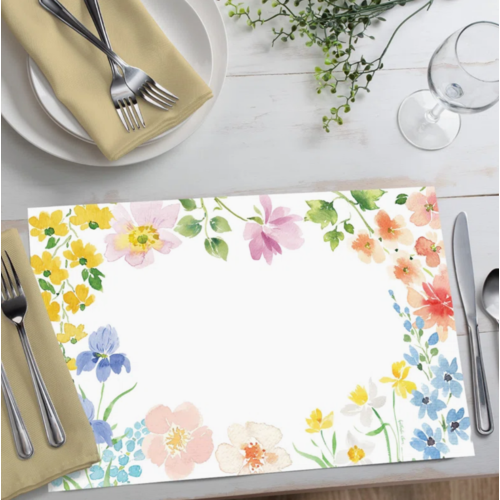 CounterArt Placemats Premium Paper Watercolours Floral 24pk