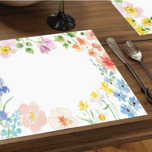 CounterArt Placemats Premium Paper Watercolours Floral 24pk