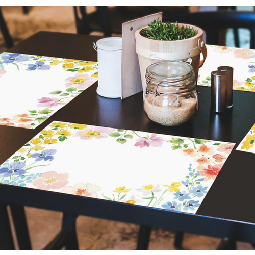 CounterArt Placemats Premium Paper Watercolours Floral 24pk