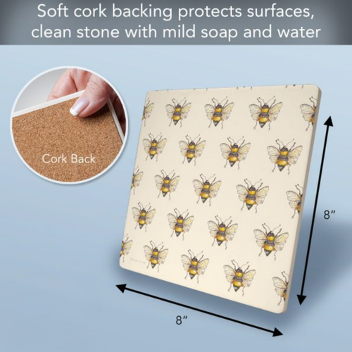 CounterArt Trivet Stone Bee Pattern