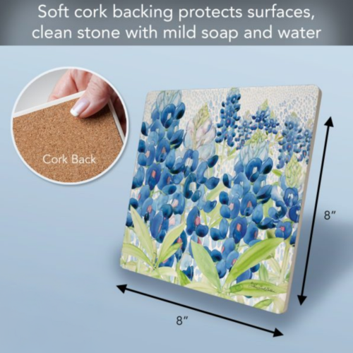 CounterArt Trivet Stone Bluebonnet Field
