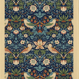 William Morris Tea Towel Strawberry Thief Navy