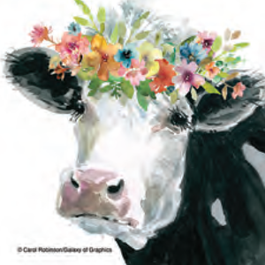 Thirstystone Coasters Coaster Absorbent Flower Crown Cow Set of 4 Thirstystone Coasters Coaster Absorbent Flower Crown Cow Set of 4