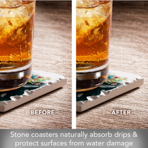 Coaster Absorbent Flower Crown Cow Set of 4
