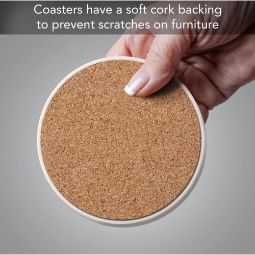 Thirstystone Coasters Coaster Absorbent Round Summer Buzz Set of 4