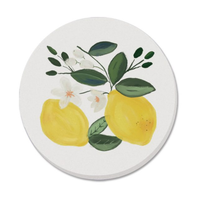 Coaster Absorbent Round Lovely Lemons Set of 4