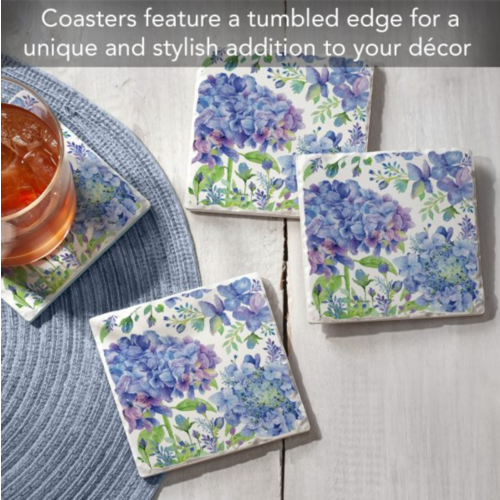 Thirstystone Coasters Coaster Absorbent Beautiful Hydrangea Set of 4