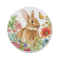 Coaster Absorbent Round Bunny Garden Set of 4