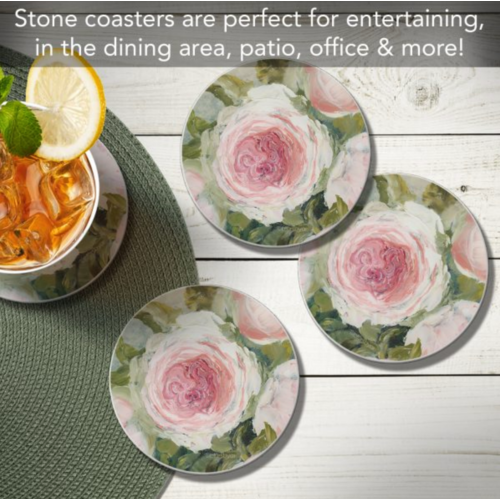 Thirstystone Coasters Coaster Absorbent Round Aged Beauty Set of 4