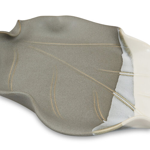 Hilborn Pottery Snack Plate Grey and White