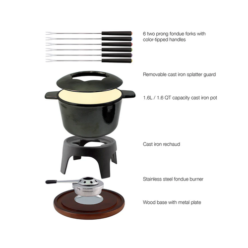 Swissmar SWISSMAR Sierra Iron Fondue Set Metallic Black