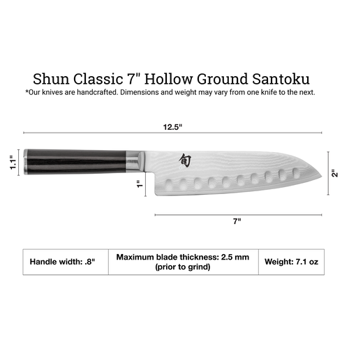 Shun Shun Classic Hollow Ground Santoku 7 inches
