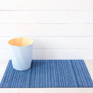Chilewich Utility Mat Skinny Stripe Shag Ocean