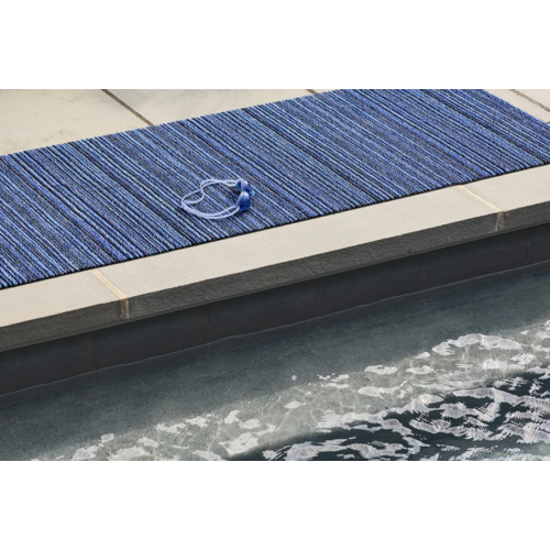 Chilewich Utility Mat Skinny Stripe Shag Ocean