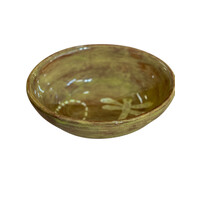 Oval Bowl Large Goldenrod Dragonfly