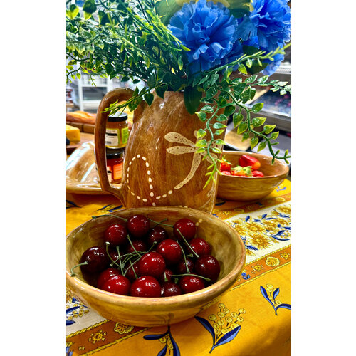 Clayworks & Candles Oval Bowl Small Goldenrod Dragonfly
