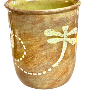 Clayworks & Candles Utensil Holder Goldenrod Dragonfly