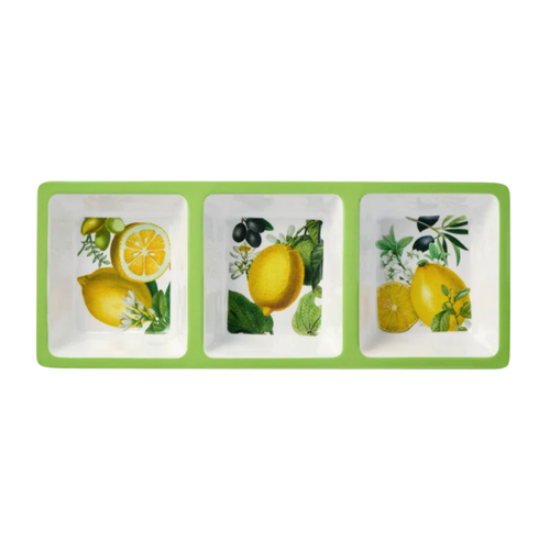 Certified International 3-Section Snack Tray Limone Certified International 3-Section Snack Tray Limone