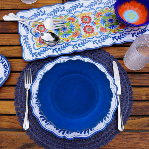 Certified International Blue Salad Plate Flores