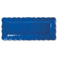 Blue Rectangular Platter Flores