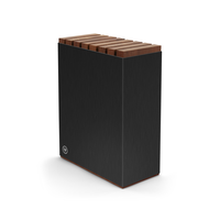 Black Aluminum Knife Block with Wood Insert 7 Slot
