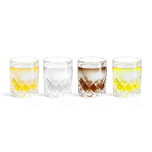 Final Touch Yarai Shiver Ice Ball Shots 4 Glasses with Ice Ball Tray