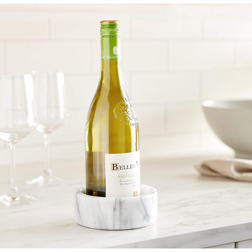Fox Run White Marble Wine Bottle Coaster