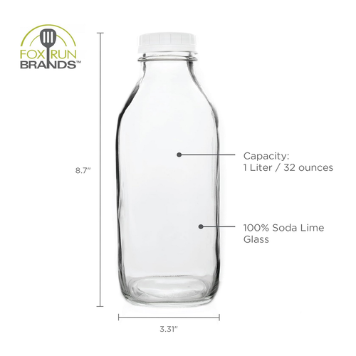 Fox Run Glass Milk Bottle 32oz.